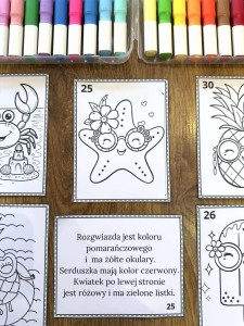 Lato - Pokoloruj według opisu 