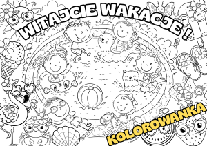 Lato - Witajcie Wakacje - Kolorowanka A4/A3