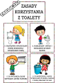 Jesień Kodeks / Zasady korzystania z toalety- ilustracje z opisami  