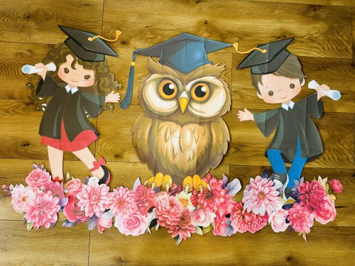 Rozpoczęcie Roku / Pasowanie - Ilustracje do Dekoracji- Dzieci + Sowa 