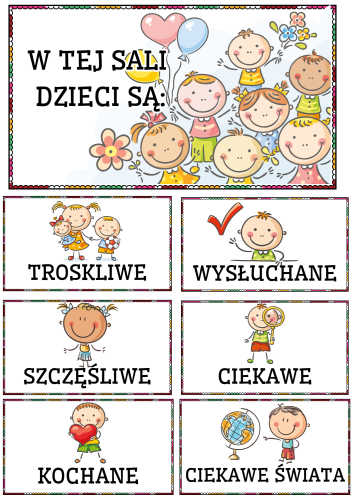 Jesień - W tej klasie/grupie/ sali/ świetlicy dzieci są- tabliczki z napisami ( wersja 1 ) 