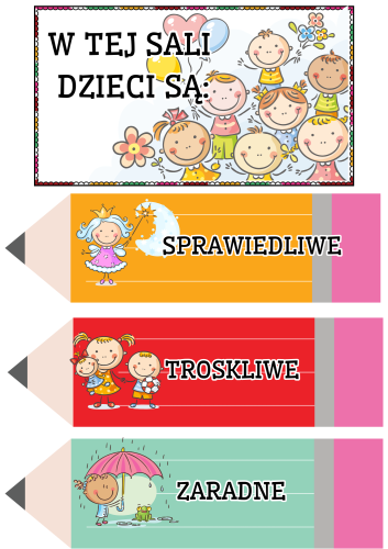 Jesień - Kredki - W tej klasie/grupie/ sali/ świetlicy dzieci są- wersja PL   