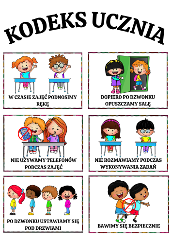 Jesień - Kodeks Ucznia/ Nasze Zasady - Ilustracje z opisami wersja kolorowa 