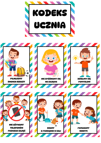 Jesień - Kodeks Ucznia/ Nasze Zasady - Ilustracje z opisami  wersja 3