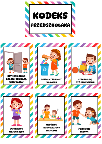 Jesień - Kodeks Przedszkolaka/ Nasze zasady- Ilustracje z opisami - wersja 3