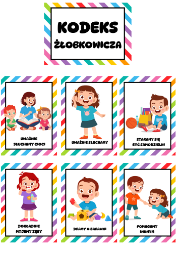 Jesienń - Kodeks Żłobkowicza / Nasze Zasady- ilustracje z opisami  wersja 3