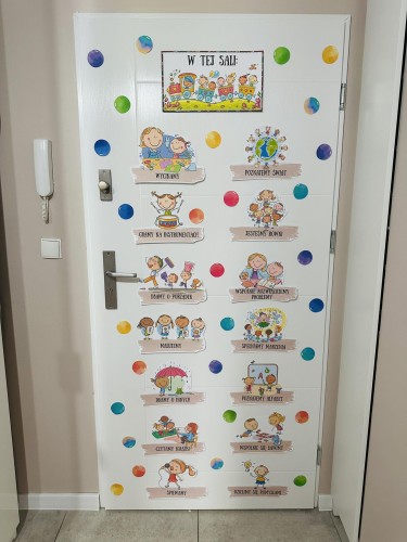 Jesień - Wersja2-  W tej sali/ klasie/ grupie/ świetlicy- Dekoracja Drzwi  