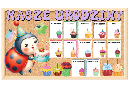 Urodziny- Biedronki - Grupowy Kalendarz  z możliwością edycji 