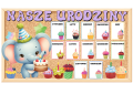 Urodziny- Słonie- Grupowy Kalendarz  z możliwością edycji    