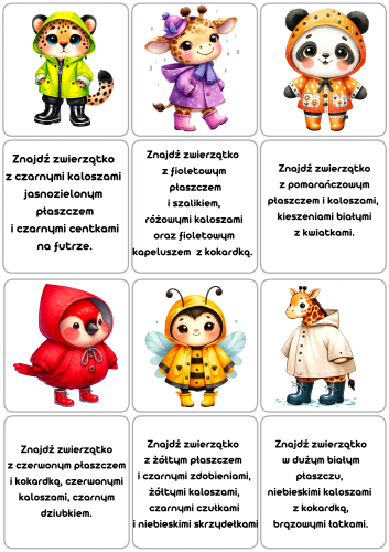 Jesień - Jesienne Zwierzątka - Znajdź na Obrazku - opisy