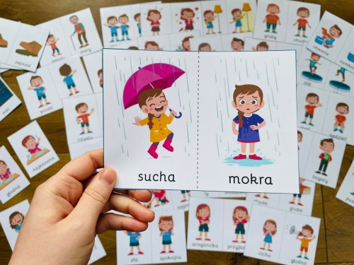 Przeciwieństwa - Dopasuj Karty / Połówki