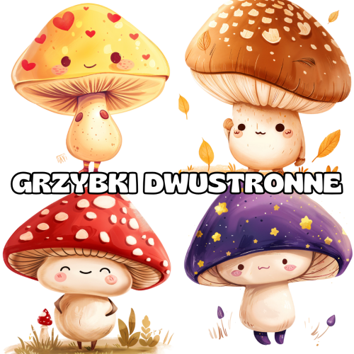 Grzybki/ Grzyby - Dwustronne Dekoracje na Drzwi/ Okna 
