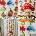 Grzybki/ Grzyby - Dwustronne Dekoracje na Drzwi/ Okna  