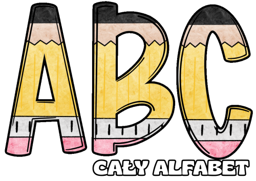 Ołówek - Girlanda - Cały Alfabet Polskich Znaków