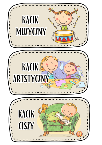 Kąciki Tematyczne - Tabliczki z nazwami kącików