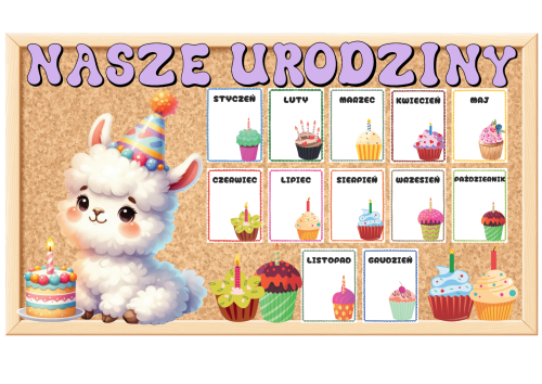 Urodziny-  Lamy - Grupowy Kalendarz  z możliwością edycji   