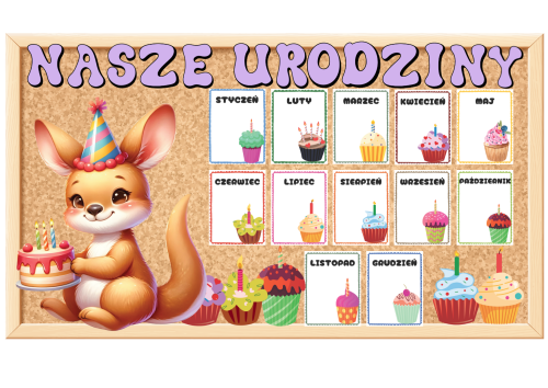 Urodziny-  Kangurki- Grupowy Kalendarz  z możliwością edycji 