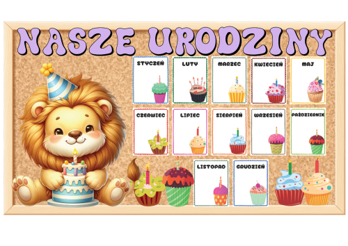 Urodziny-  Lwy- Grupowy Kalendarz  z możliwością edycji   