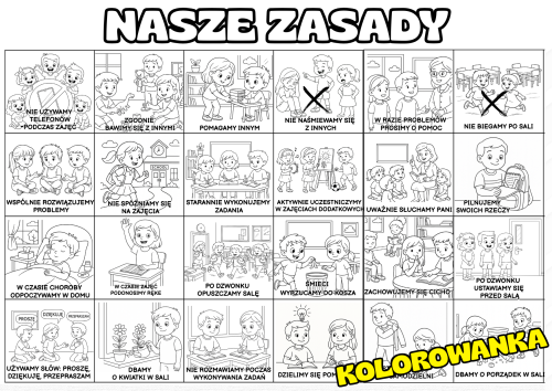 Nasze Zasady - Kolorowanka A4/A3 ( Uczeń ) 