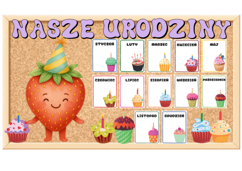 Urodziny-  Poziomki - Grupowy Kalendarz  z możliwością edycji   