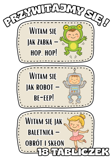 Przywitajmy się ! - Tabliczki - Wersja 2