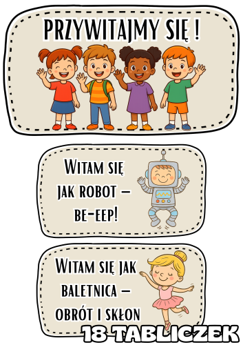 Przywitajmy się ! - Tabliczki - Wersja 2 