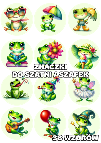 Żabki - Znaczki do szatni/ na szafki - BRAK MOŻLIWOŚCI EDYCJI  