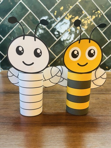 Pszczółki  - Pszczoły na rolkę z papieru - Praca Plastyczna