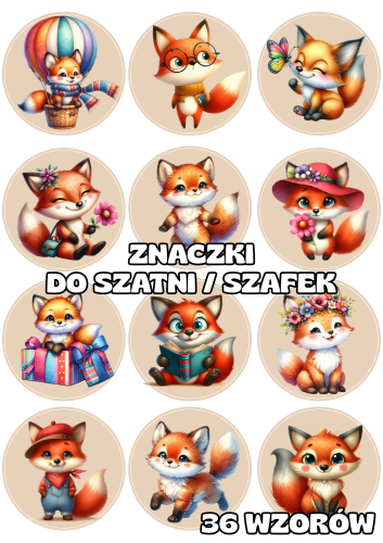 Liski - Znaczki do szatni/ na szafki - BRAK MOŻLIWOŚCI EDYCJI 