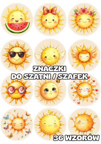 Słoneczka - Znaczki do szatni/ na szafki - BRAK MOŻLIWOŚCI EDYCJI  (1)