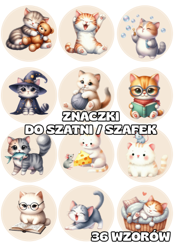 Kotki - Znaczki do szatni/ na szafki - BRAK MOŻLIWOŚCI EDYCJI